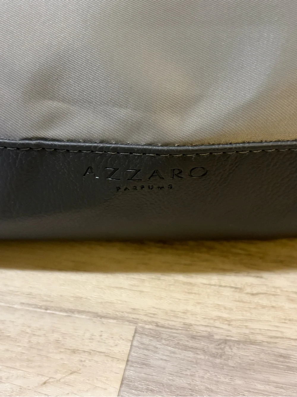 Azzaro Weekend Gray Nylon Duffle Bag Black Handles Unisex